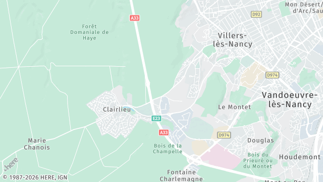 Carte de la zone d'intervention à Villers-lès-Nancy