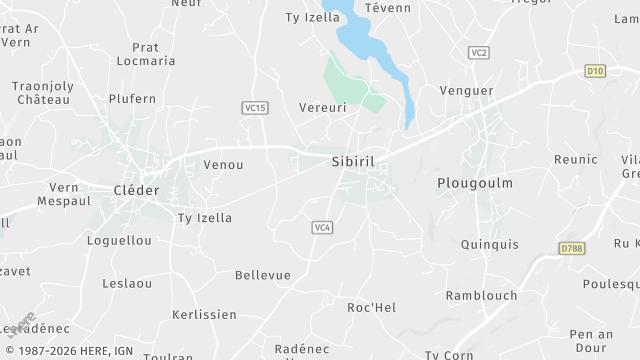 Carte de la zone d'intervention à Sibiril