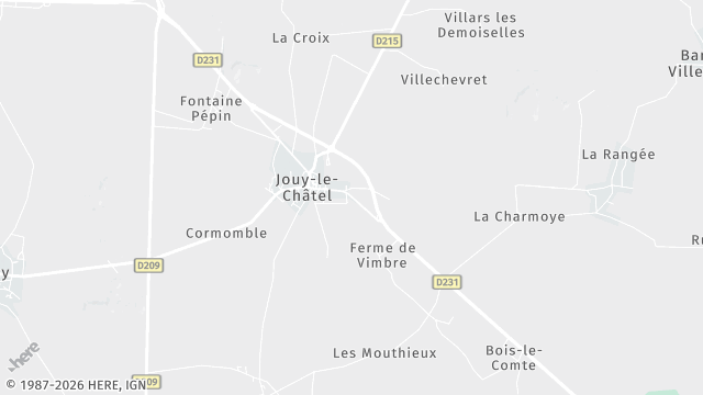 Carte de la zone d'intervention à Jouy-le-Châtel