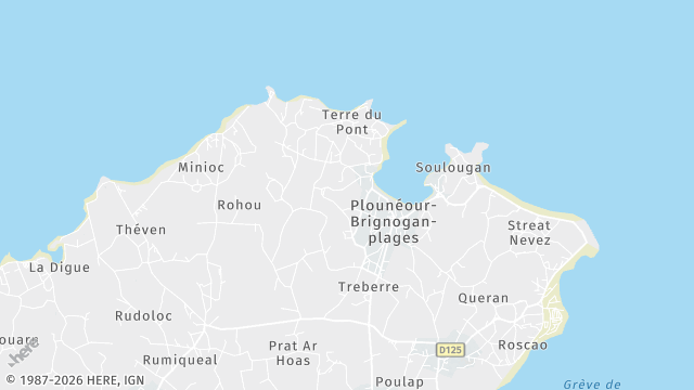 Carte de la zone d'intervention à Plounéour-Brignogan-plages