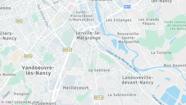 Carte de la zone d'intervention à Jarville-la-Malgrange
