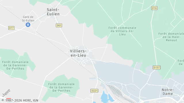 Carte de la zone d'intervention à Villiers-en-Lieu