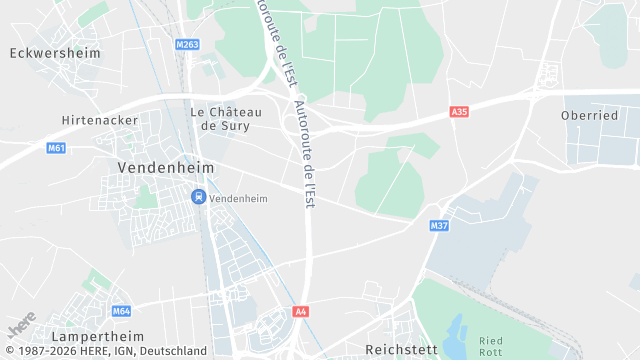 Carte de la zone d'intervention à Vendenheim