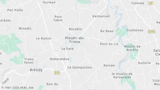 Carte de la zone d'intervention à Plouëc-du-Trieux