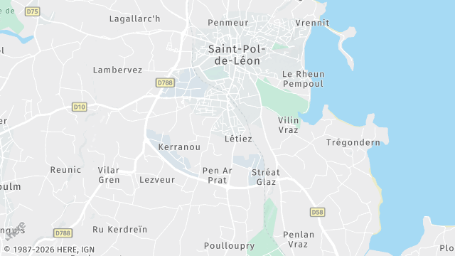 Carte de la zone d'intervention à Saint-Pol-de-Léon