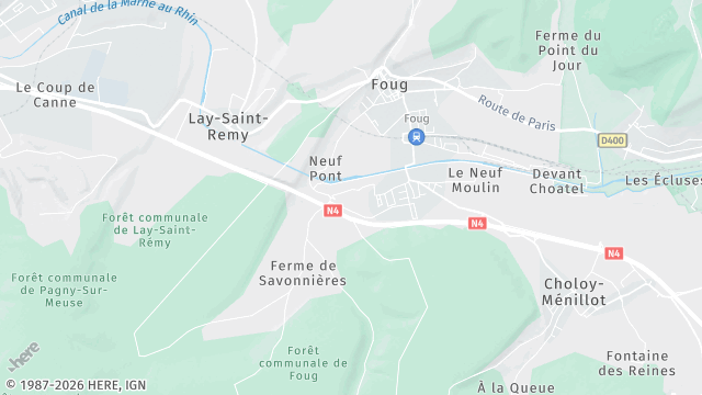 Carte de la zone d'intervention à Foug