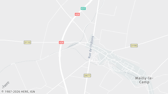 Carte de la zone d'intervention à Mailly-le-Camp