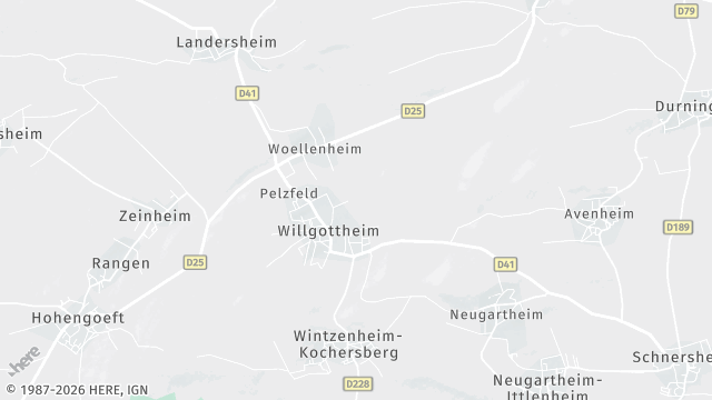 Carte de la zone d'intervention à Willgottheim