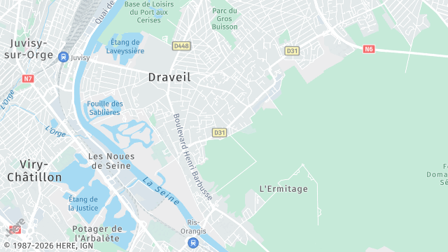 Carte de la zone d'intervention à Draveil