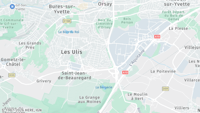 Carte de la zone d'intervention à Les Ulis