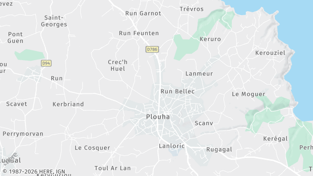 Carte de la zone d'intervention à Plouha