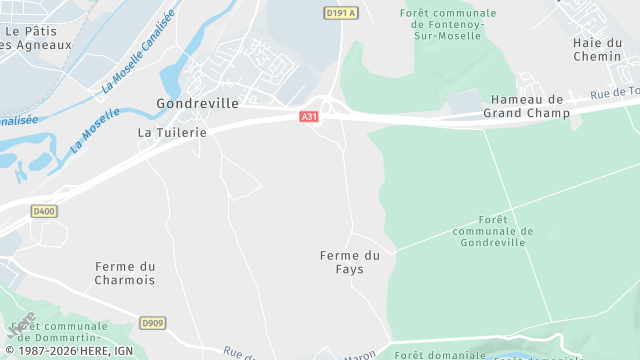 Carte de la zone d'intervention à Gondreville