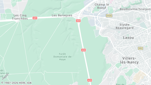 Carte de la zone d'intervention à Laxou