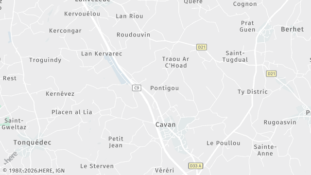 Carte de la zone d'intervention à Cavan