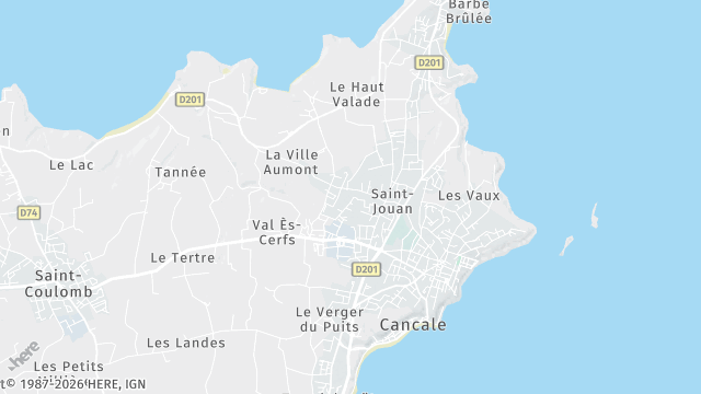 Carte de la zone d'intervention à Cancale