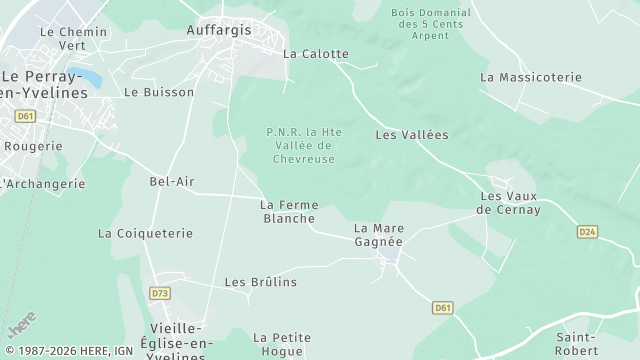 Carte de la zone d'intervention à Auffargis