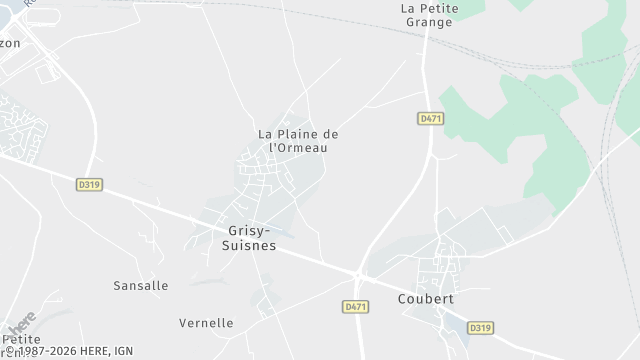 Carte de la zone d'intervention à Grisy-Suisnes