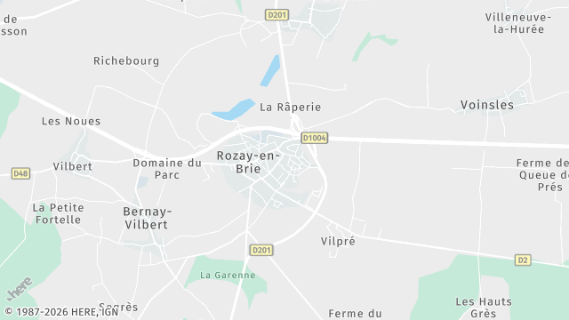 Carte de la zone d'intervention à Rozay-en-Brie