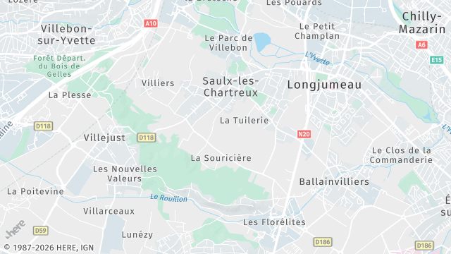 Carte de la zone d'intervention à Saulx-les-Chartreux