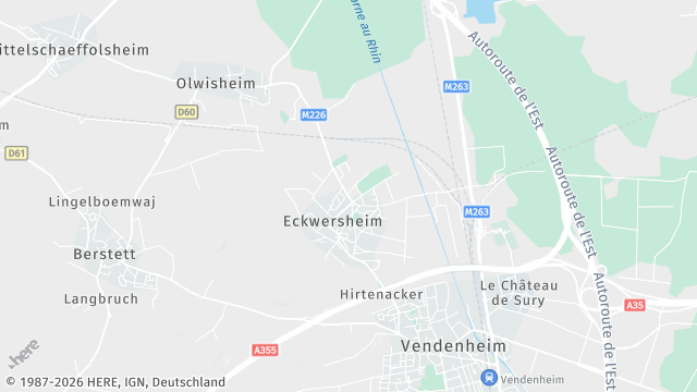 Carte de la zone d'intervention à Eckwersheim