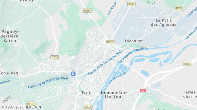 Carte de la zone d'intervention à Toul