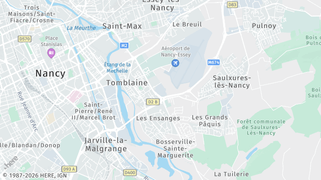 Carte de la zone d'intervention à Tomblaine
