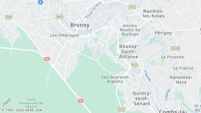 Carte de la zone d'intervention à Épinay-sous-Sénart