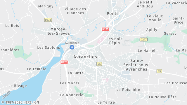 Carte de la zone d'intervention à Avranches