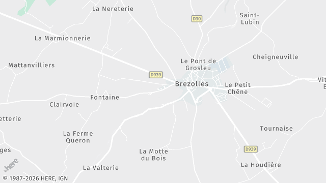 Carte de la zone d'intervention à Brezolles