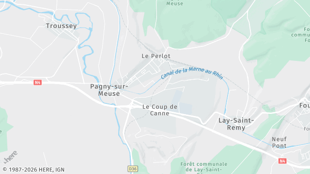 Carte de la zone d'intervention à Pagny-sur-Meuse