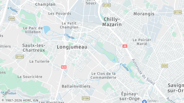 Carte de la zone d'intervention à Longjumeau