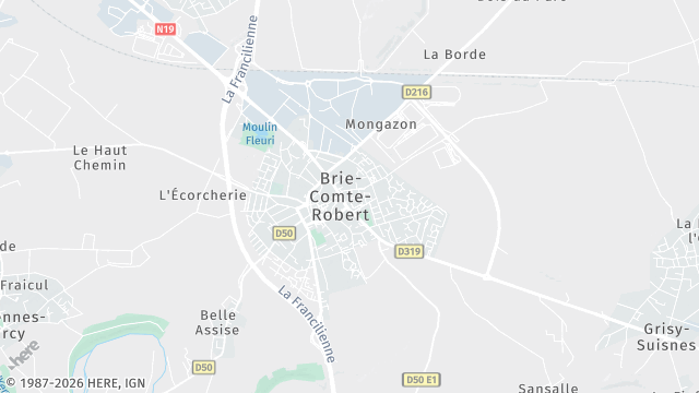 Carte de la zone d'intervention à Brie-Comte-Robert