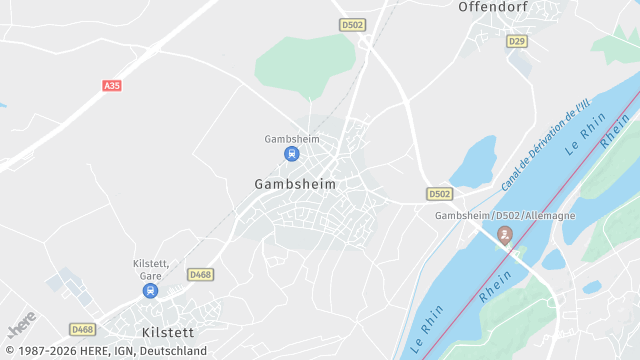 Carte de la zone d'intervention à Gambsheim