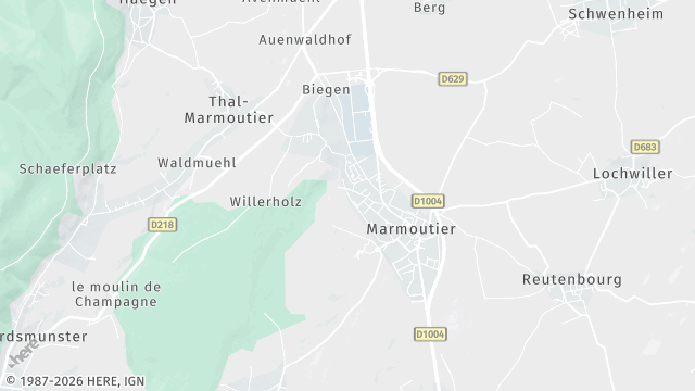 Carte de la zone d'intervention à Marmoutier