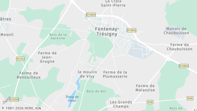 Carte de la zone d'intervention à Fontenay-Trésigny