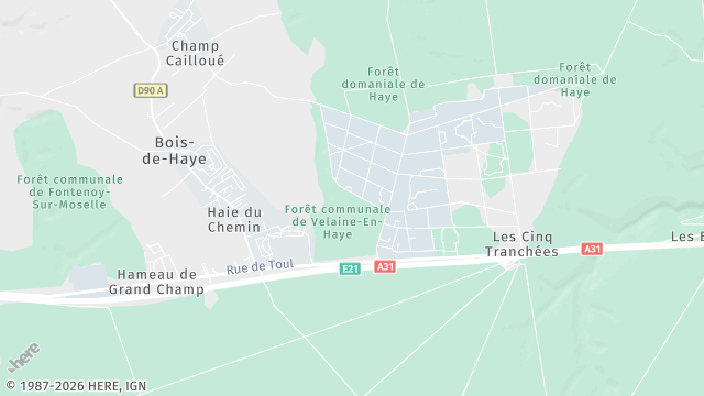 Carte de la zone d'intervention à Bois-de-Haye