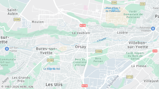 Carte de la zone d'intervention à Orsay