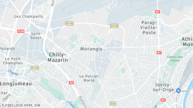 Carte de la zone d'intervention à Morangis