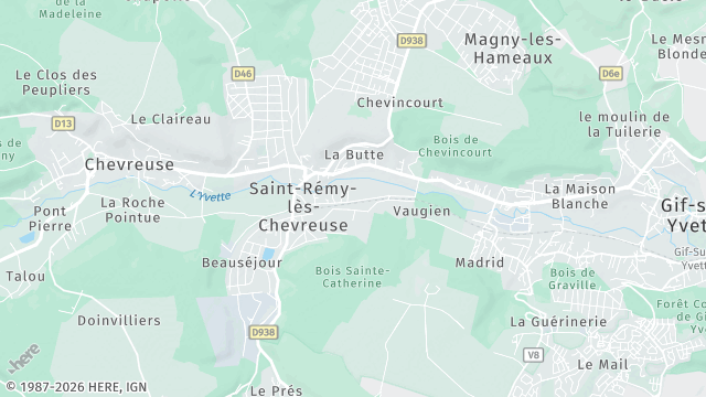 Carte de la zone d'intervention à Saint-Rémy-lès-Chevreuse