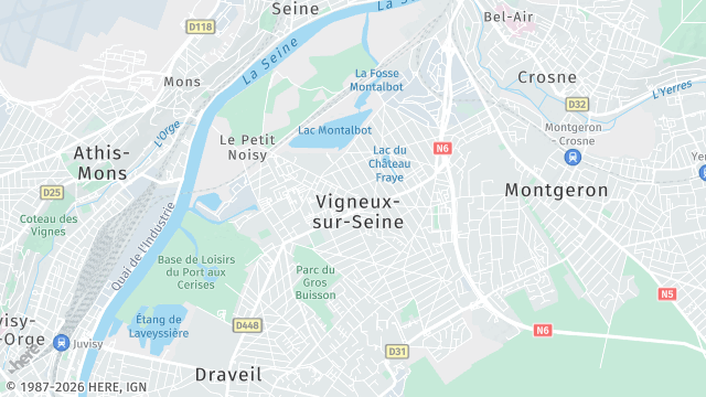 Carte de la zone d'intervention à Vigneux-sur-Seine