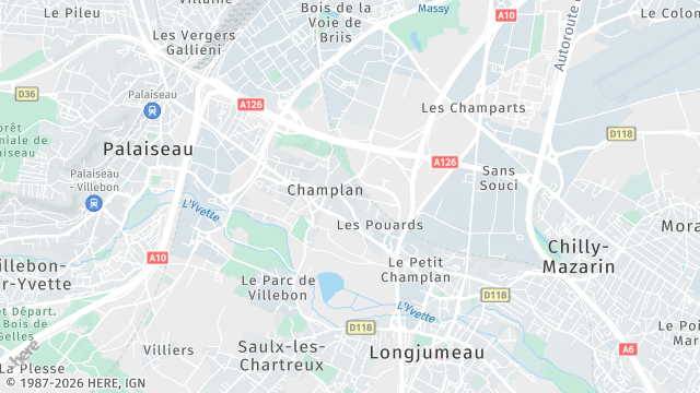 Carte de la zone d'intervention à Champlan