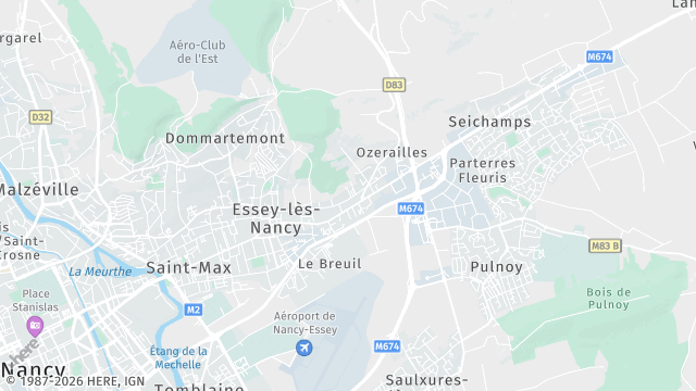 Carte de la zone d'intervention à Essey-lès-Nancy