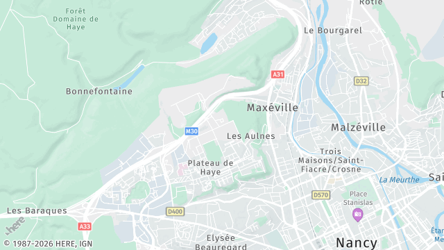 Carte de la zone d'intervention à Maxéville