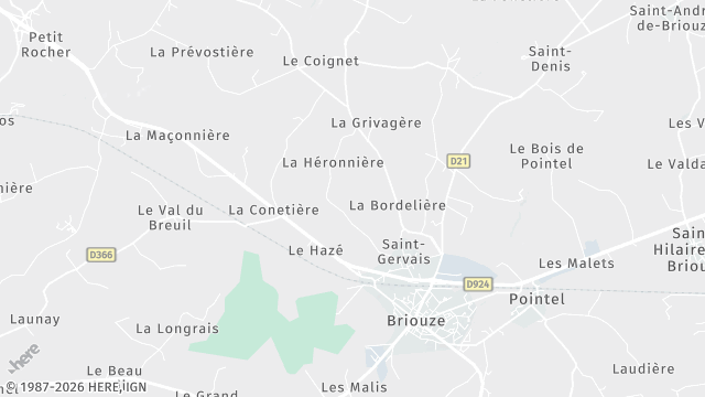 Carte de la zone d'intervention à Briouze