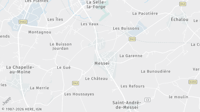 Carte de la zone d'intervention à Messei