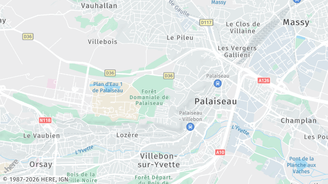 Carte de la zone d'intervention à Palaiseau