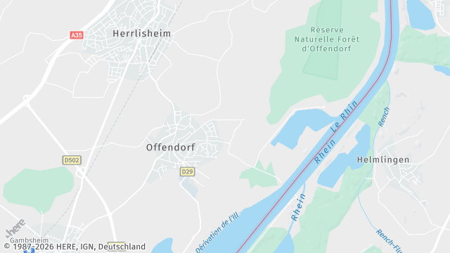 Carte de la zone d'intervention à Offendorf