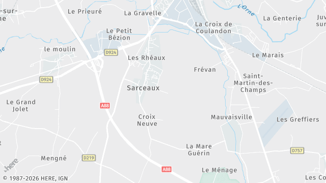 Carte de la zone d'intervention à Sarceaux