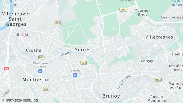 Carte de la zone d'intervention à Yerres