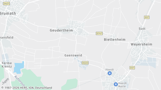 Carte de la zone d'intervention à Geudertheim